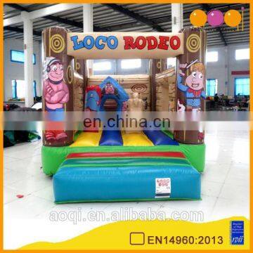 AOQI amusement park equipment inflatable bouncer Rodeo theme inflatable jumping bounce indoor game for kids