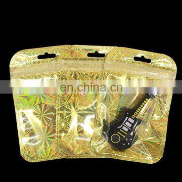 7.5*10cm Laser Silver Gold Foil and Half Transparent Plastic Zip Lock Bag photo-3