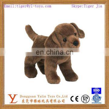 Realistic fancy plush animated brown labrador dog toy for kids