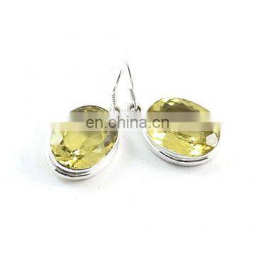 Silver Earrings simple designs plain earrings lemon topaz silver earrings