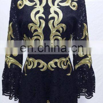 MIKA2090 Sleeve Embroidery Woman Lace Suit