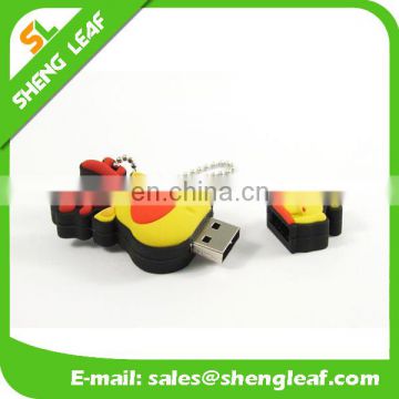 Soft rubber custom made Christmas deer shape usb flash drive