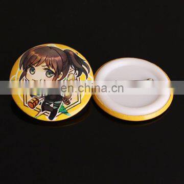 Cartoon custom plastic round pin badges