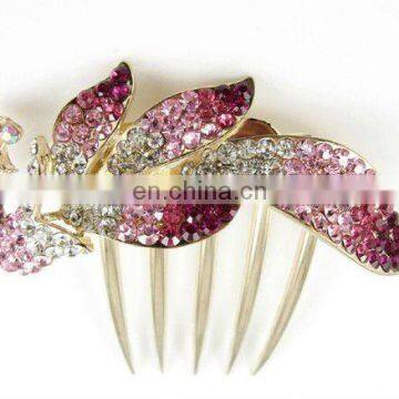 2013 newest fashion alloy rhinestone hair comb fork