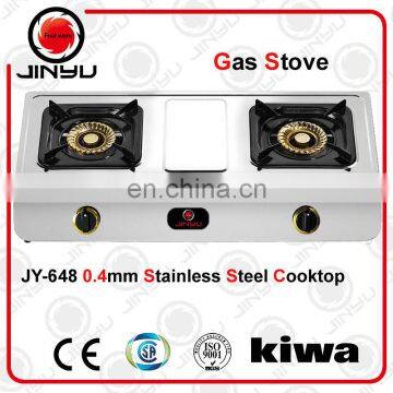 sales hot 2 burner 0.4mm stainless steel cooktop kitchen appliance gas stove/gas cooker