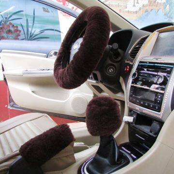 Genuine Sheepskin Short Fur Car Steering Wheel Cover photo-2