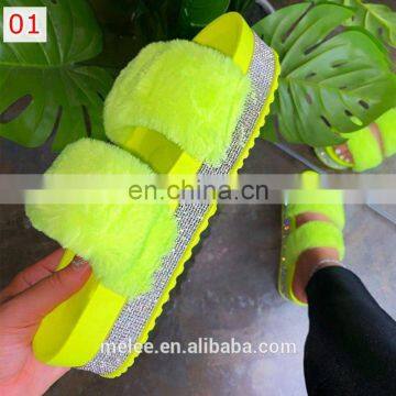 2021 New Woman Slippers Summer Shoes For Women New Fashion Diamond Decoration Mid Heel Women Shoes Basic Plus Size photo-4