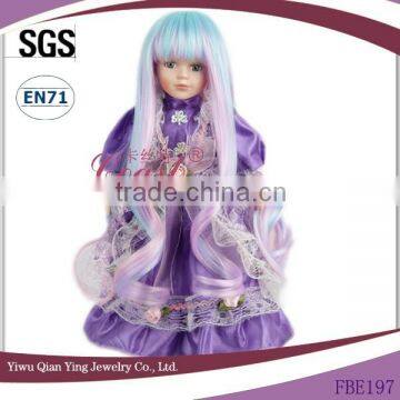 colorful long curly purple and blue innovative american girl doll wigs