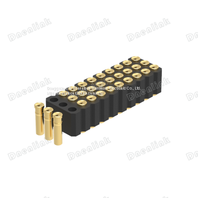 Dnenlink 2.00mm Pitch Triple Row r H4.0mm Concave Contact Straight SMT Type Female Header PogoPin Header photo-3