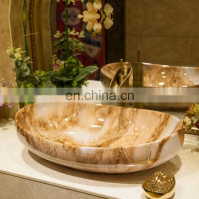 European Style marbling ceramic art basin bathroom wash basin