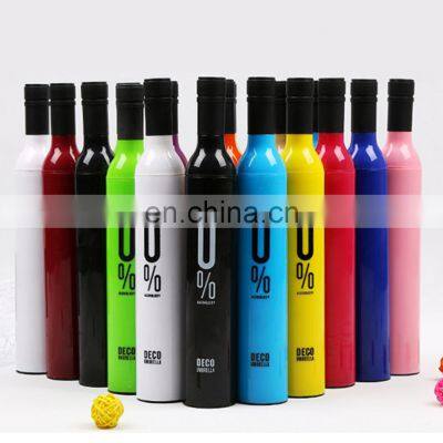 Promotion Gift Cheap Wine,Bottle Umbrellas 3 Folding Portable Pocket Bottle Shape Base Umbrella With Logo Prints Customized/