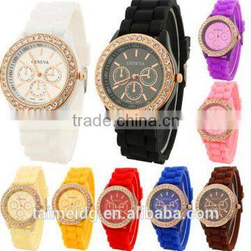 Top watch geneva crystal quartz women