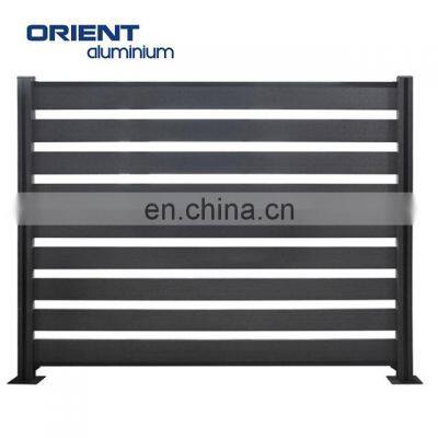 CE certificate Europe style aluminum horizontal slat fence with and without Gap design