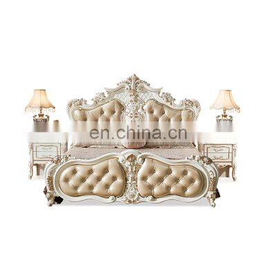 French Royal Style Bedroom Furniture elegant victoria carved bed solid wood Classic wooden bed Set