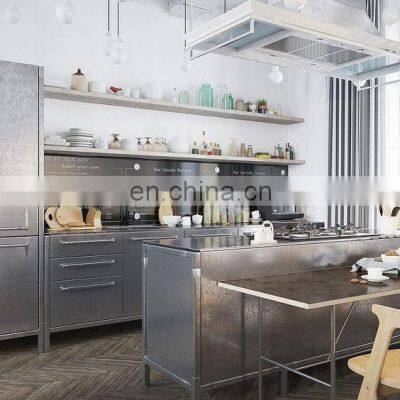 Commercial Lower Price Simple Kitchen Furniture Set Aluminium Modular Kitchen Cabinet Design photo-2