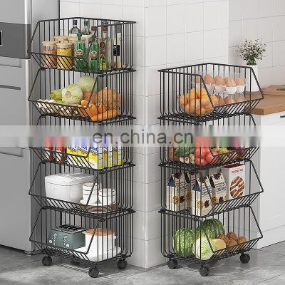 Storage Baskets 5-Tier Large Home Mesh Metal Food Produce Sepatu Vegetable Kitchen Organize Wire Fruit Other Storage Baskets