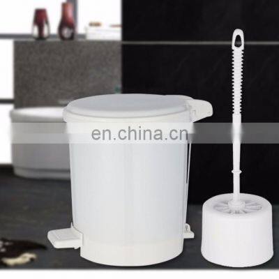 Super Cheap Promotion Product Pedal Bin and Toilet Brush Plastic Bathroom Set photo-3