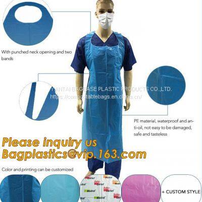 Medical Protective Disposable Apron, CPE APRON, with thumb loop, kitchen, dental supplies, chef, healthcare