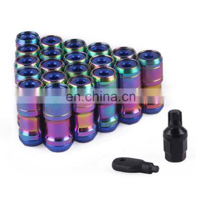 AOSU VOLK-T Colorful Hot Selling Durable Alloy Steel Auto Parts Lock Conical Wheel Lug Nut Set