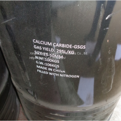 CALCIUM CARBIDE 25-50MM 100KG BLACK DRUM 295L/KG