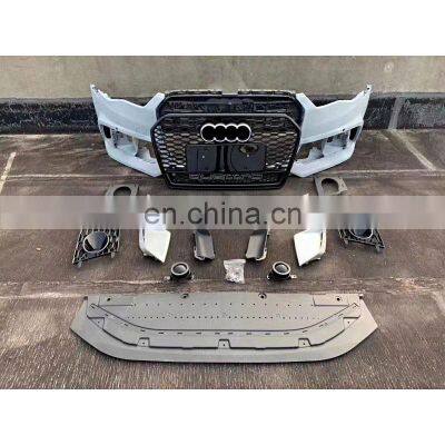 Auto parts for 2016 2017 2018 Audi A6 C7.5  upgrade to Rs6 Model with front bumper grille tail lip and tail exhaust