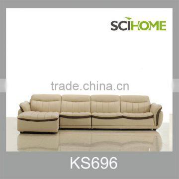 modern design sectional sofa vertical stripe genuine leather sofa set