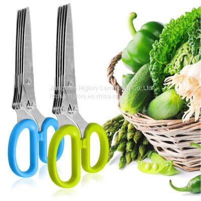 Herb Scissors and 5 Blades with Cleaning comb- Cool Kitchen Gadgets - Cutter, Chopper and Mincer