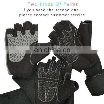 Hot Selling Silicone Anti-slip Manly Fitness Weight Lifting Gym Gloves With Wrist Wraps photo-4