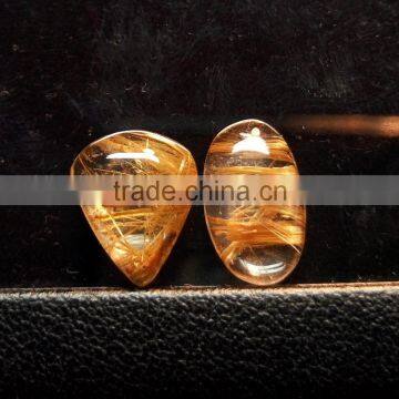 Golden Rutile Quartz Cabochon Gemstone / Loose Rutile Gemstones photo-2