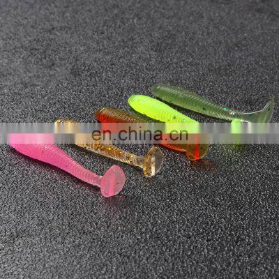 JOHNCOO 5cm 0.8g Soft Plastic Lure T Tail Soft Bait Artificial Baits Soft Fishing Lures