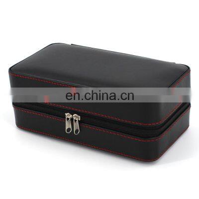 Manufacturer 6 Count Black Leather High Gross Small Wood Cigar Packing Box Travel Case Humidor photo-5