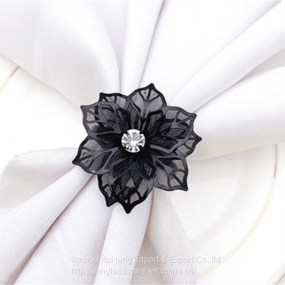 Wholesale Bulk Napkin Ring Wedding With Antique Palm Leaf Embossed Design photo-4