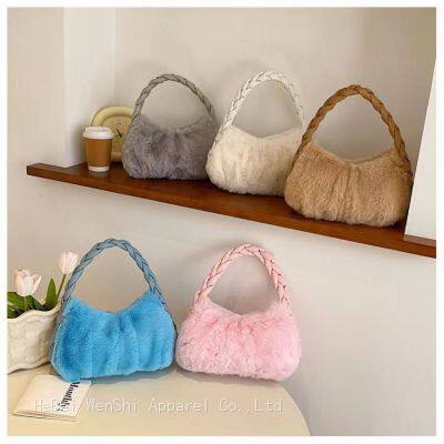 Hairy underarm design new fashion fur bag autumn and winter dumpling bag senior shoulder