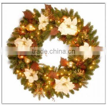 Christmas Deco Ball Wreath/Design ChinaNew Factory Plastic Custom Christmas Wreath / PVC Wreath / PE Wreath for Chirstmas