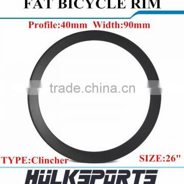 bicycle part wheel 100% carbon fiber fat bike wheel Toray T700 fat bike rim snow bicycle rim