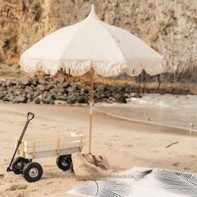 Luxury Parasol Suitable for Hotels, Parks and Courtyards, Pagoda-style Beach and Courtyard Cotton Parasol With Tassels photo-2