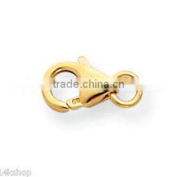 Hgih Quality 14K Gold Plated Lobster Lock Clasp 6mm Stainless Steel Ring Findings