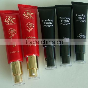 airless pump aplicator PE flexible tube in cosmetic packaging