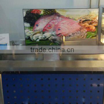 APEX custom make stainless steel fish display table ice seafood display equipment