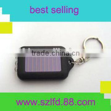 2015 cheap plastic led solar power keychain