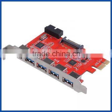 Panto USB 3.0 pci express card to 5 Expansion USB ports with 19/20 Pin USB 3.0 header for Windows XP/7/8/10                        
                                                Quality Choice