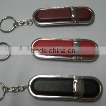 Wholesale china OEM high quality 2.0 leather key chain usb flash memory 8GB usb stick