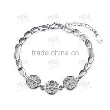 2016 latest design fancy chain bracelet made from pure silver for ladies