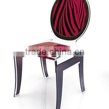 The attractive vintage clear acrylic silk screen dining chair