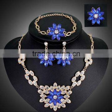 Women Bridal Wedding Jewelry Sets Charm Crystal Flower Pendant Jewelry Sets Shininy Bijoux Femme 2016 photo-6