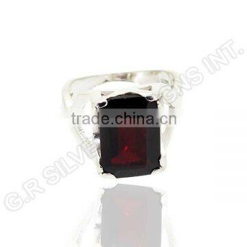Sterling Silver 925 Garnet Gemstone Wholesale Rings,handmade Design Gemstone Silver Rings Jewellery photo-2