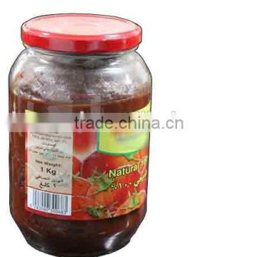 tomato paste in glass jar