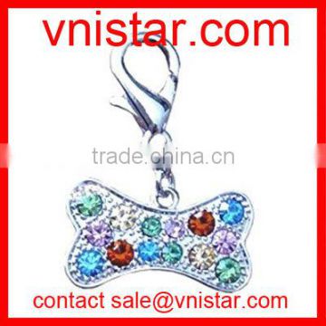 Wholesale Vnistar colorful stone dog bone shape charm with clasp TC001 for bracelets necklaces about 25mm cheap and cute enough