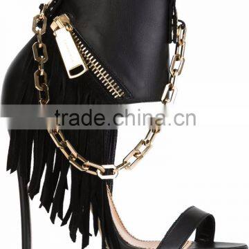 New arrival shoes women 2016 side chain ankle tassel china shoe manufacturer women dress sandals