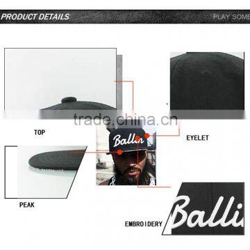 High Quality Black Custom Black 3D Embroidered Snapback Hats photo-4